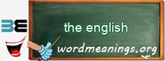 WordMeaning blackboard for the english